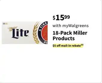 Walgreens 18-Pack Miller Products offer