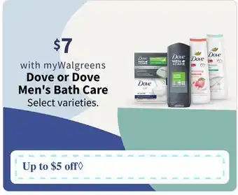 Walgreens Dove or Dove Men's Bath Care offer