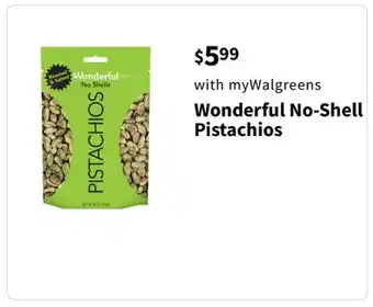 Walgreens Wonderful No-Shell Pistachios offer