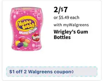 Walgreens Wrigley's Gum Bottles offer