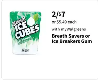 Walgreens Breath Savers or Ice Breakers Gum offer