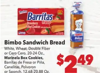 Vallarta Supermarkets Bimbo Sandwich Bread offer