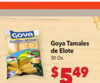 Vallarta Supermarkets Goya Tamales de Elote offer