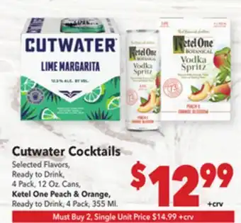 Vallarta Supermarkets Cutwater Cocktails offer