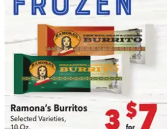 Vallarta Supermarkets Ramona's Burritos offer