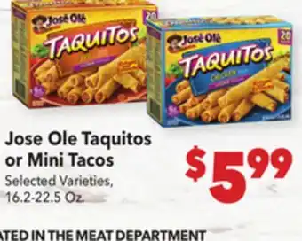 Vallarta Supermarkets Jose Ole Taquitos or Mini Tacos offer