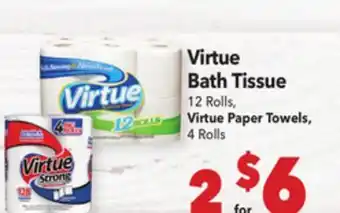 Vallarta Supermarkets Virtue Bath Tissue offer