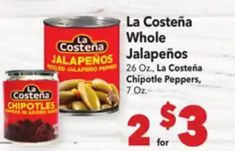Vallarta Supermarkets La Costeña Whole Jalapeños offer