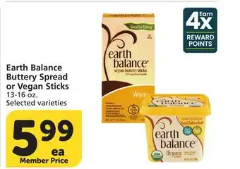 Vons Earth Balance Buttery Spread or Vegan Sticks offer