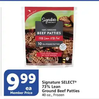 Vons Signature SELECT 73% Lean Ground Beef Patties offer