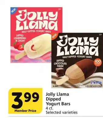 Vons Jolly Llama Dipped Yogurt Bars offer