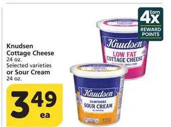 Albertsons Knudsen Cottage Cheese 24 oz. Selected varieties or Sour Cream 24 oz offer