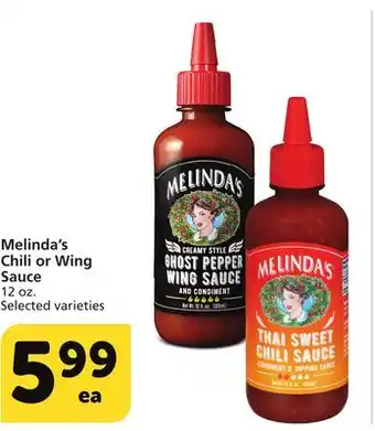Albertsons Melinda's Chili or Wing Sauce offer
