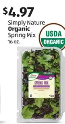 Aldi Simply Nature Organic Spring Mix offer