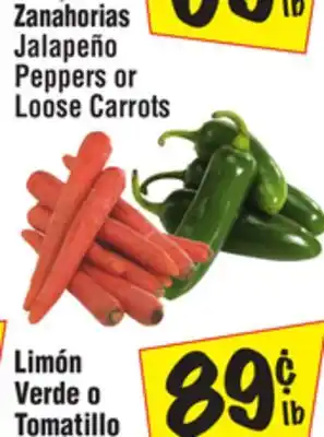 El Super Jalapeño Peppers or Loose Carrots offer