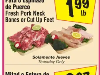 El Super Fresh Pork Neck Bones or Cut Up Feet offer