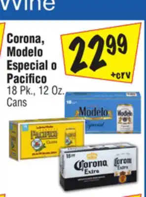 El Super Corona, Modelo Especial o Pacifico offer