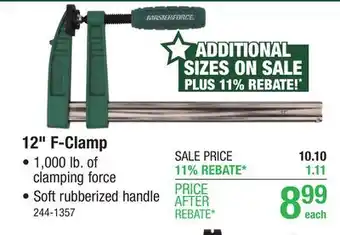 Menards Masterforce 12 Steel Bar Clamp offer