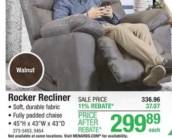 Menards Rocker Recliner offer