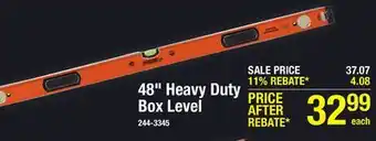 Menards Johnson Level 48 Heavy Duty Box Level offer