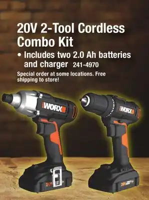 Menards WORX 20-Volt Cordless 1/2 Drill and 1/4 Impact Driver Combo Kit offer