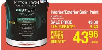 Menards Pittsburgh Paints & Stains FastDry Interior/Exterior Satin Flemish Blue Paint - 1 gal offer