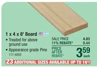 Menards AC2 1 x 4 x 8' Above Ground Green Pressure Treated Board offer