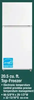 Menards Criterion 20.5 cu.ft. White Top-Freezer Refrigerator offer