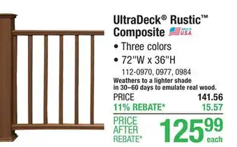 Menards UltraDeck Rustic 6' Gray Composite Rail Section Kit offer