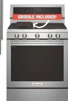 Menards KitchenAid 30 5.8 cu.ft. Stainless Steel Gas Range with Convection offer