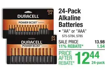 Menards Duracell Coppertop AA Alkaline Batteries - 24 pack offer