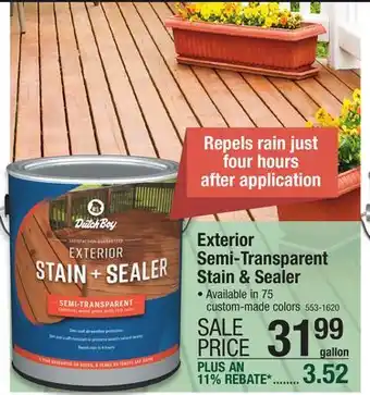 Menards Dutch Boy Terra Cotta Semi-Transparent Exterior Stain + Sealer - 1 gal offer