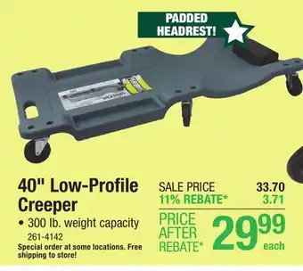 Menards Performax 40 Low-Profile Shop Creeper offer