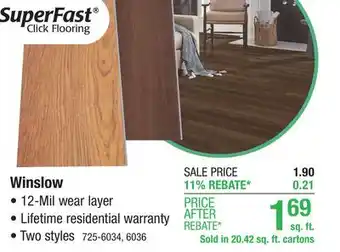 Menards SuperFast Winslow Lily Bluff Floating Rigid Vinyl Plank 7.5 x 48(20.42 sq.ft/ctn) offer