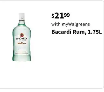 Walgreens Bacardi Rum 1.75L offer