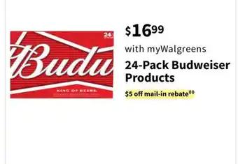 Walgreens 24-Pack Budweiser Products offer