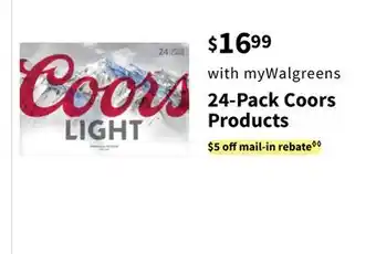 Walgreens 24-Pack Coors Products offer