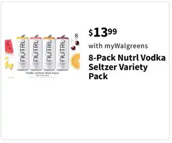 Walgreens 8-Pack Nutrl Vodka Seltzer Variety Pack offer