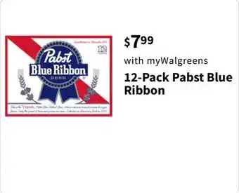 Walgreens 12-Pack Pabst Blue Ribbon offer
