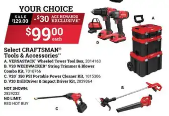 Ace Hardware Select Craftsman Tools & Accessories offer