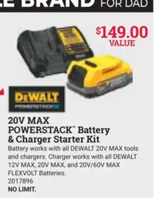 Ace Hardware DeWalt 20V MAX POWERSTACK Battery & Charger Starter Kit offer