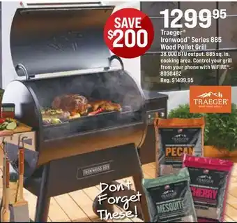 Ace Hardware Traeger Ironwood Series 885 Wood Pellet Grill offer
