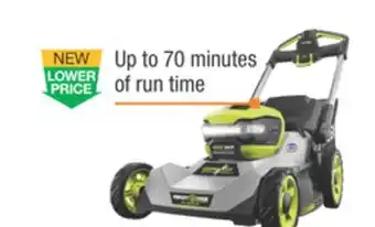 The Home Depot RYOBI HP 40V 21 Cordless Self-Propelled Mower offer