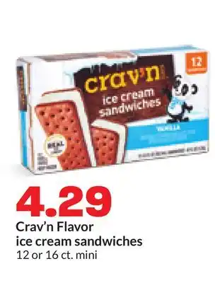 Hy-Vee Crav'n Flavor ice cream sandwiches offer