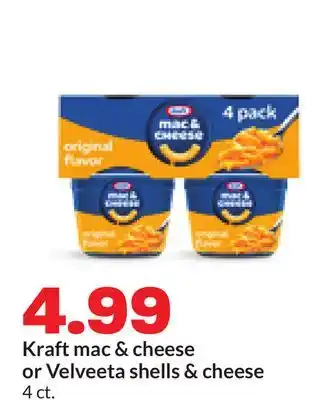 Hy-Vee Kraft mac & cheese or Velveeta shells & cheese offer