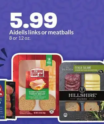 Hy-Vee Aidells links or meatballs offer