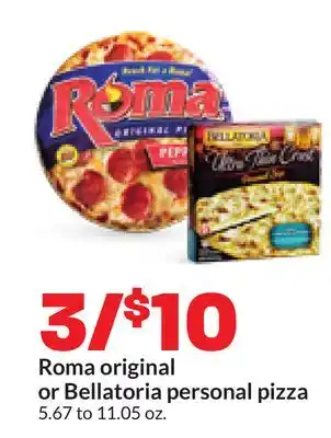 Hy-Vee Roma original or Bellatoria personal pizza offer