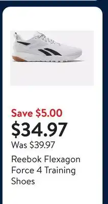 Walmart Reebok Flexagon Force 4 Training Shoes offer
