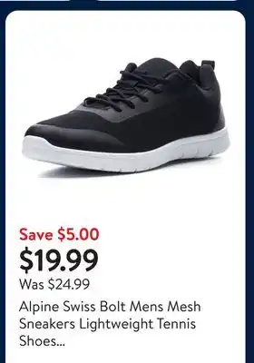 Walmart Alpine Swiss Bolt Mens Mesh Sneakers Lightweight Tennis Shoes Casual Trainers offer