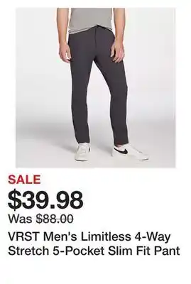 Dick's Sporting Goods VRST Men's Limitless 4-Way Stretch 5-Pocket Slim Fit Pant offer